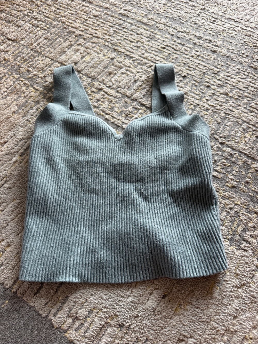 Abercrombie & Fitch Ribbed Knit Camisole — Sage
